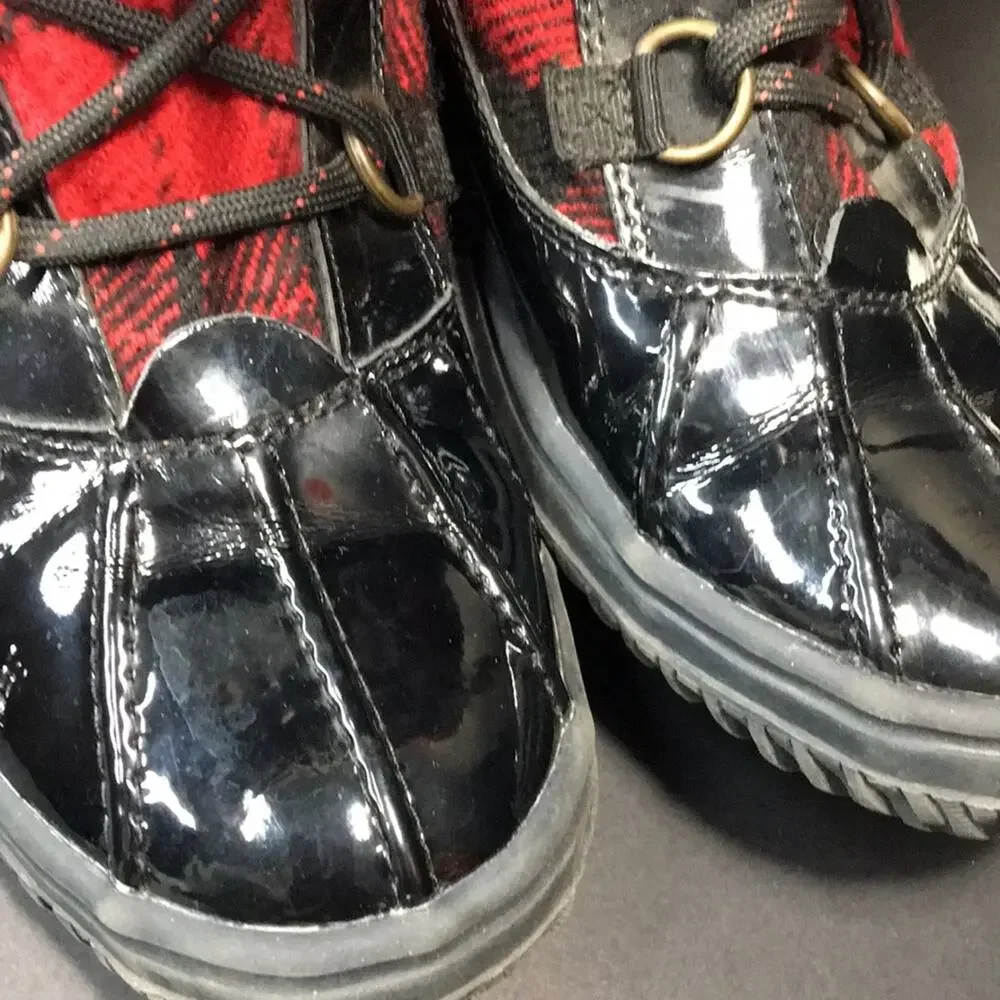 Polo by Ralph Lauren Big Kid Everest Boots Black Leather‎ w/ Shearling Size 4